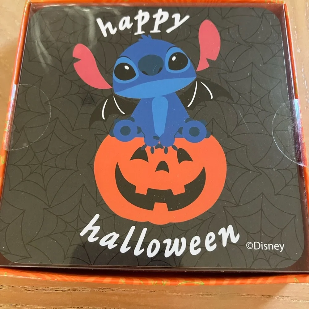 DISNEY Stitch Halloween Beverage Coasters Set of 4 NEW NIB